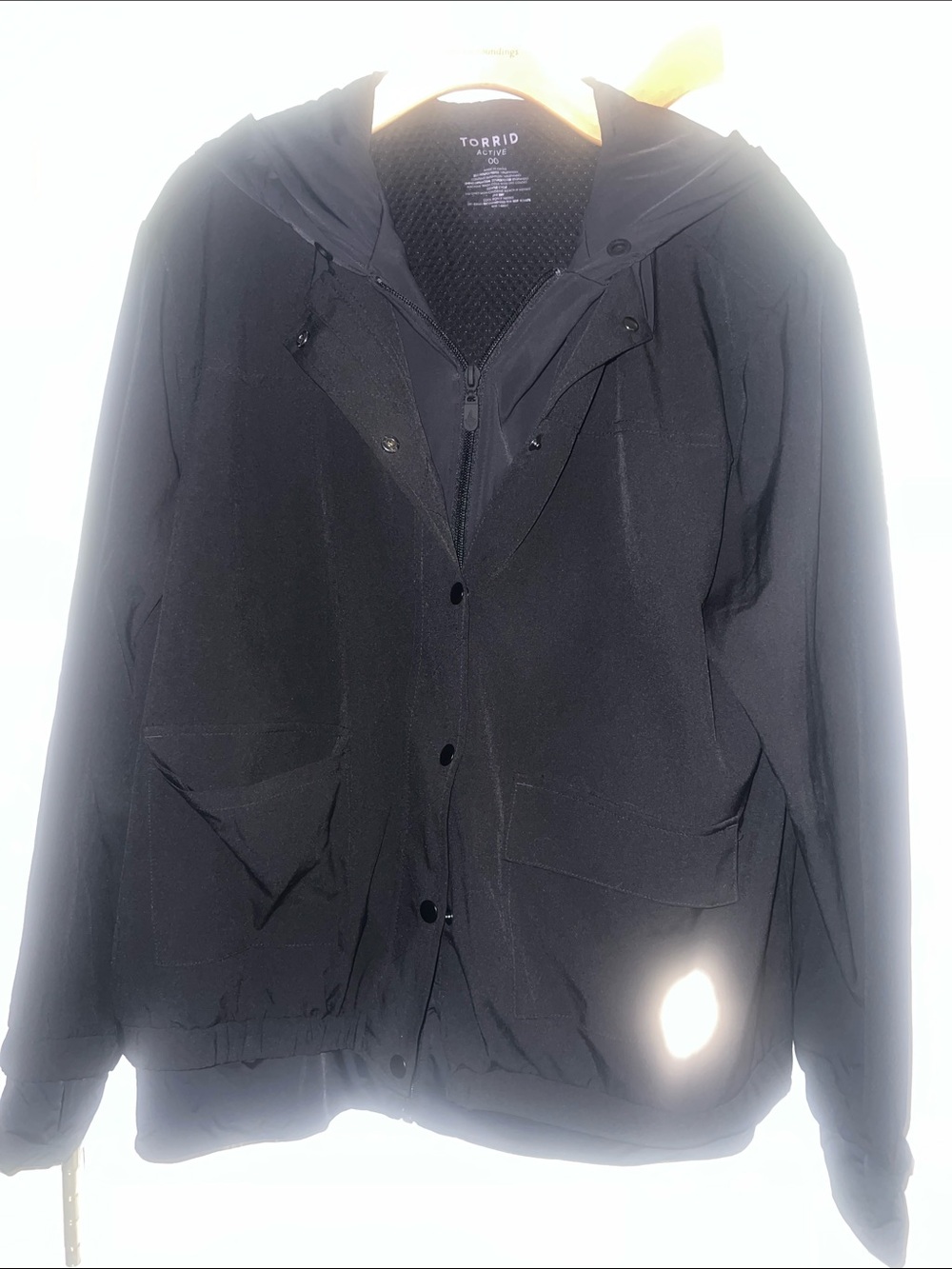 torrid Black Hooded Lightweight Jacket